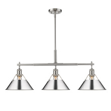 Golden 3306-LP PW-CH - Yep by Golden Lighting Orwell 3-light Island Light in Pewter and Chrome shade